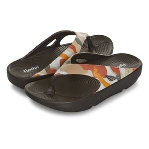 Floopi Blair Womens Comfort Thong Sandal Nude Camo Printed Flip Flop Size 9 NEW